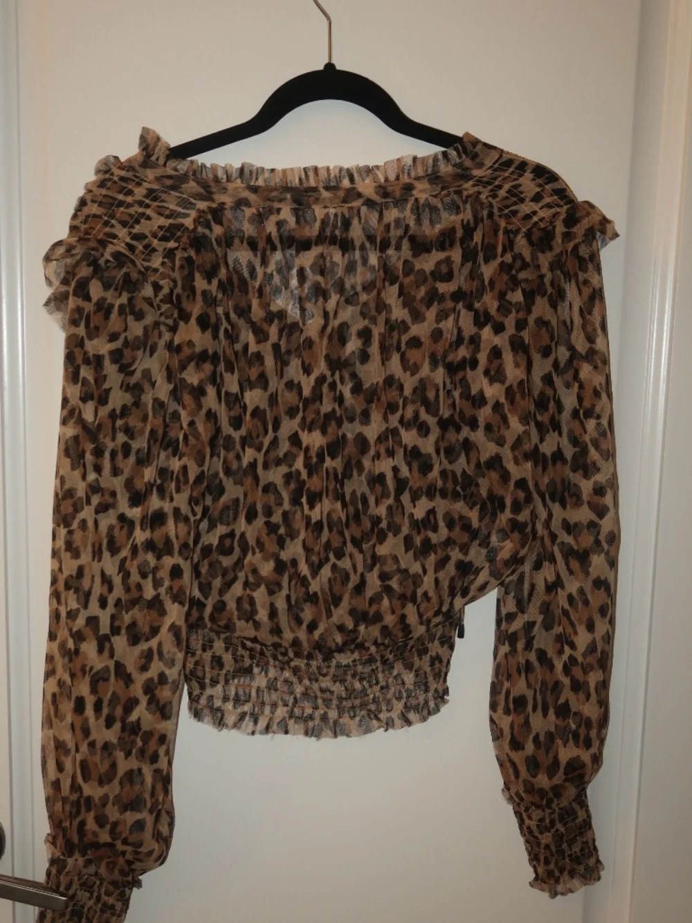 free people cheetah print sheer top